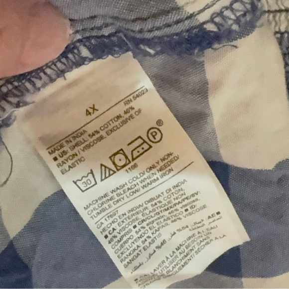 Old Navy Smocked Fit & Flare Mini Dress Plus Size 4X Flutter Sleeve Gingham Blue - Picture 4 of 15